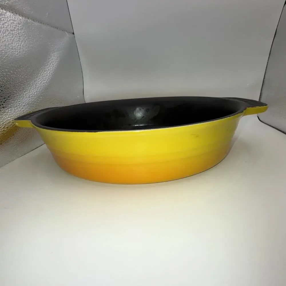 Parini Oval Baker Dish - Yellow Gold Orange Baker 9.5 x 7 Inches NONSTICK